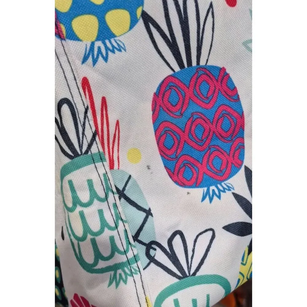 Thirty One 31 Lotta Colada Pineapples Round Mini Storage Bin Bright Colors EUC